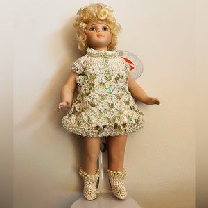 Delton Products Corporation Genuine Bisque Brown Hair Porcelain 9”